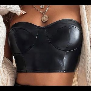 Solid Bustier Crop Top